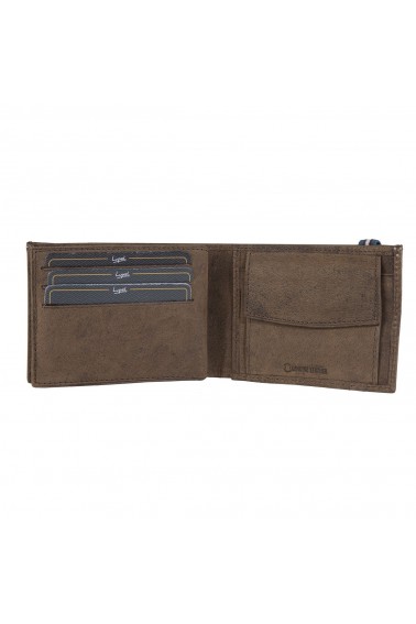 Portefeuille en cuir Lupel intérieur - Marron