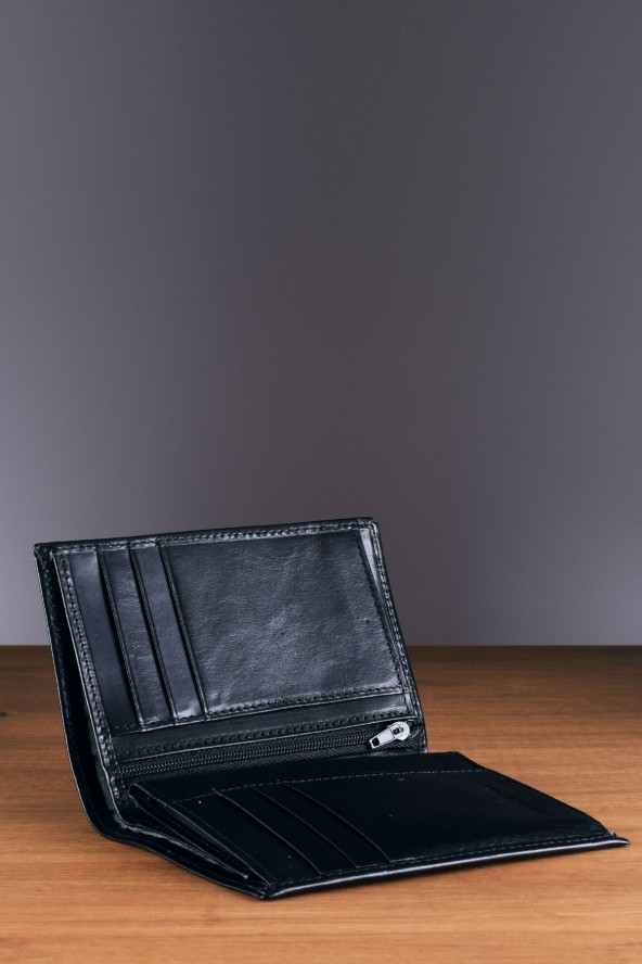 Portefeuille en cuir Spirit intérieur - Noir