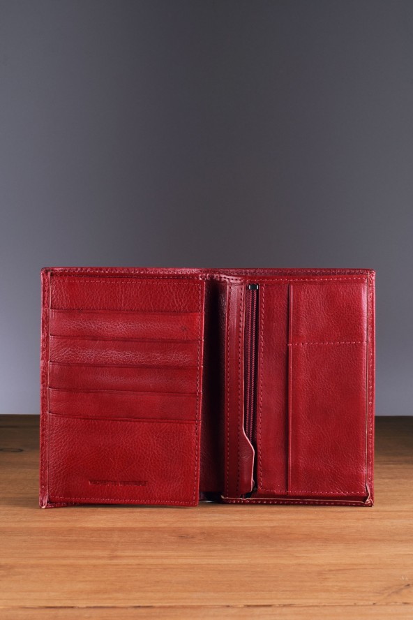 Portefeuille en cuir Spirit intérieur - Rouge