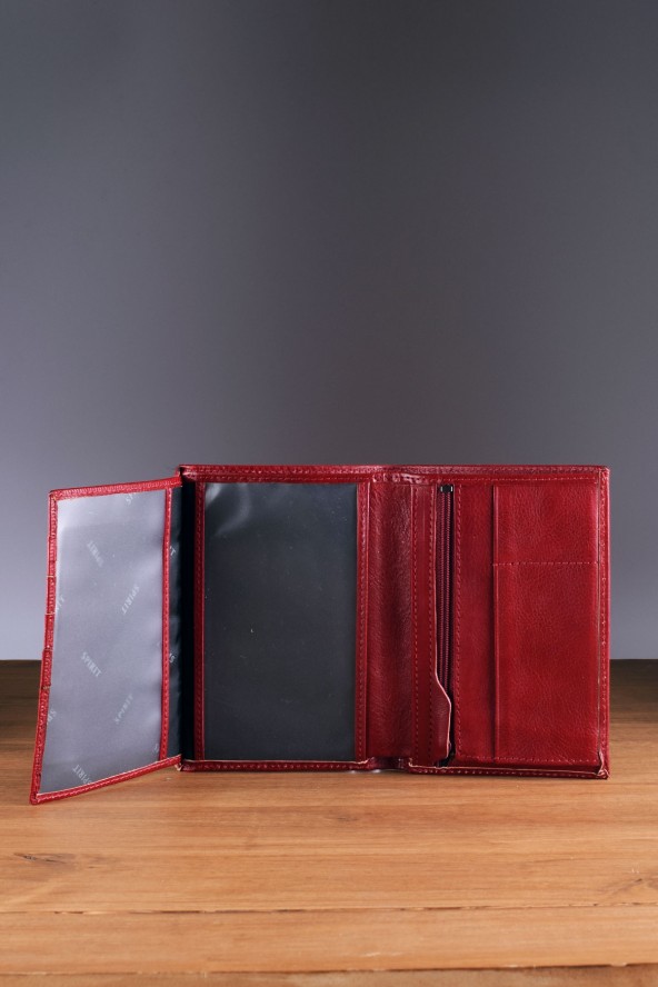 Portefeuille en cuir Spirit intérieur - Rouge