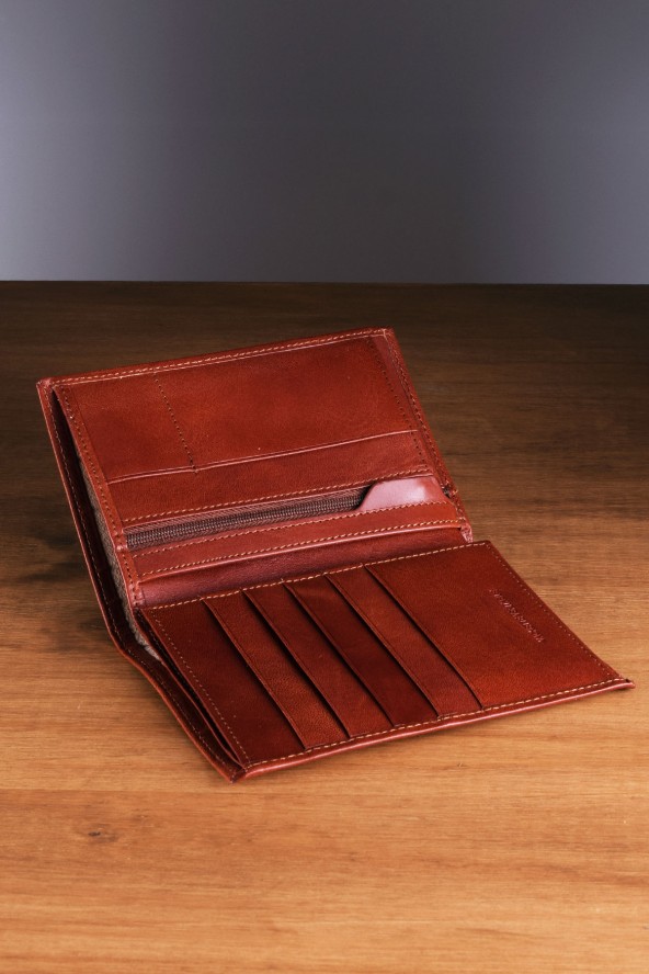 Portefeuille en cuir Spirit intérieur - Cognac