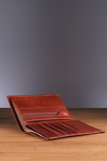 Portefeuille en cuir Spirit intérieur - Cognac