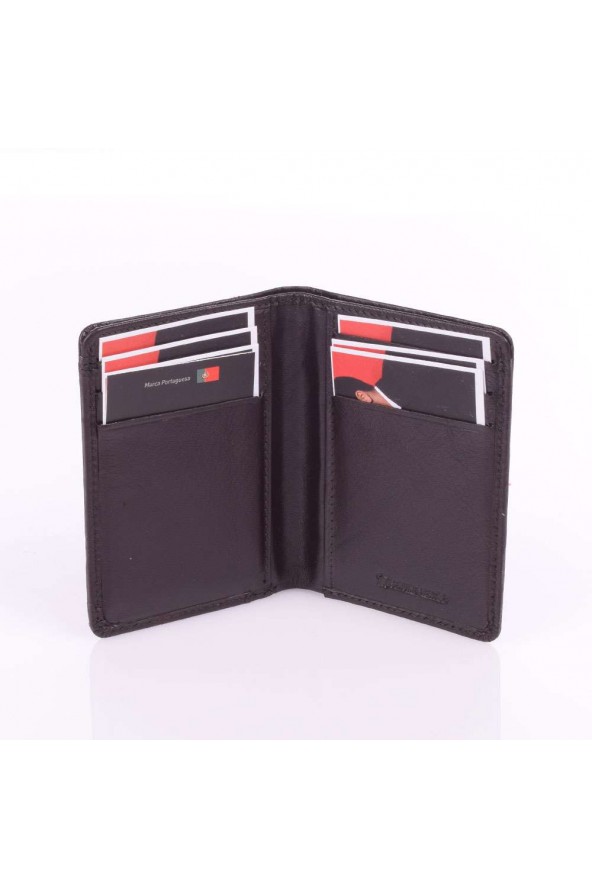 Porte-cartes en cuir Rubre intérieur - Marron