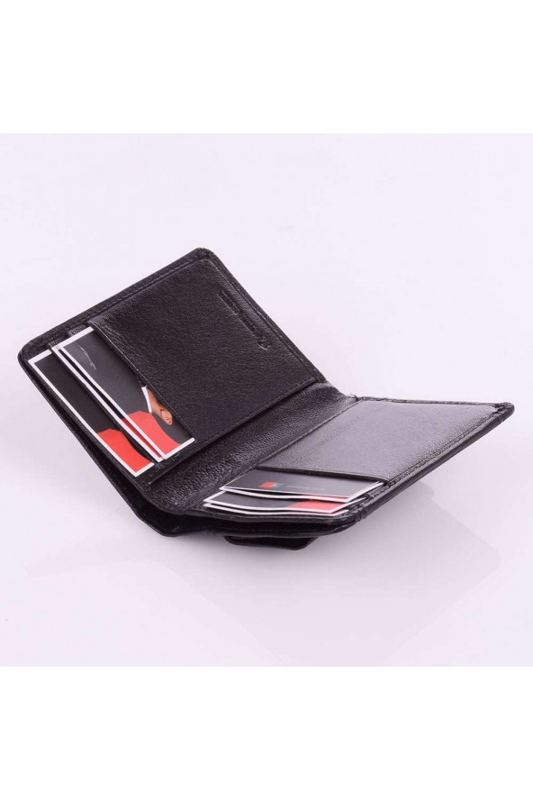 Porte-cartes en cuir Rubre intérieur - Noir