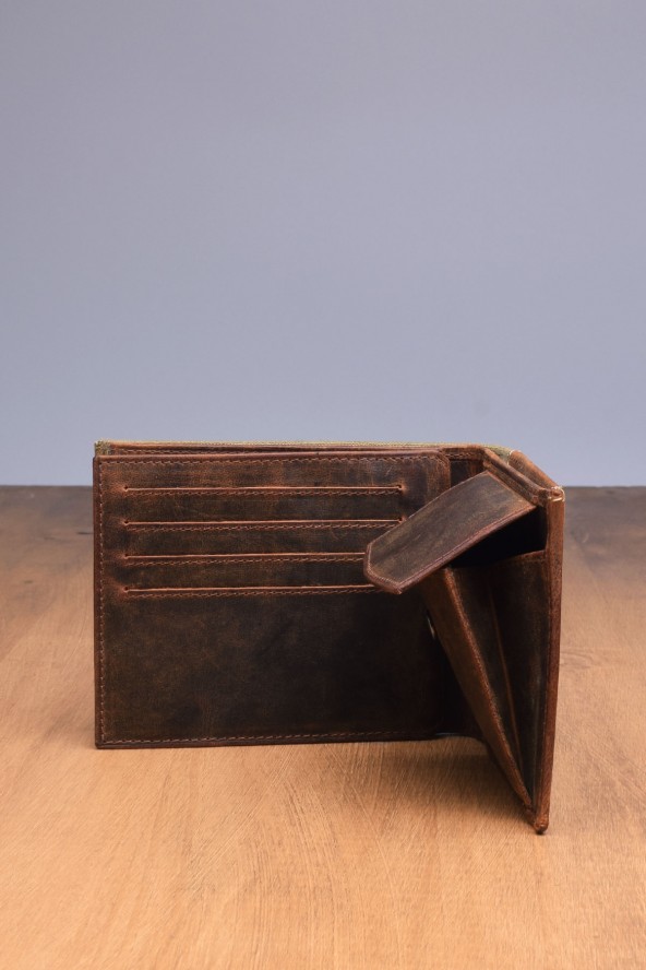 Portefeuille en cuir Lupel intérieur - Marron