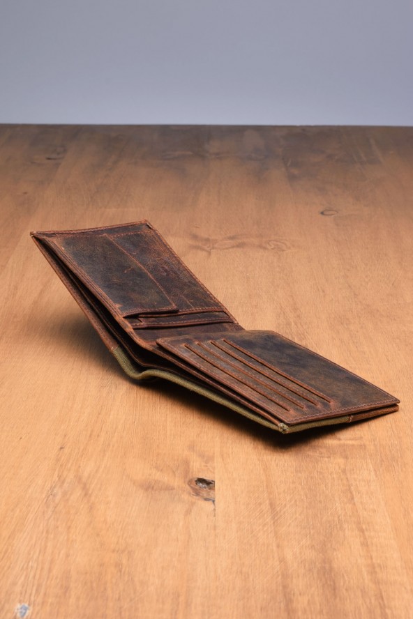 Portefeuille en cuir Lupel intérieur - Marron