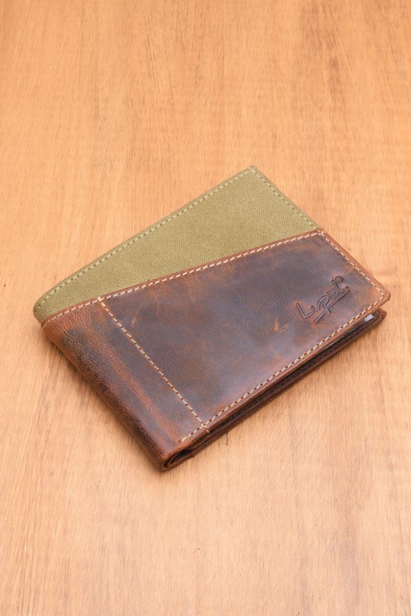 Portefeuille en cuir Lupel - Marron