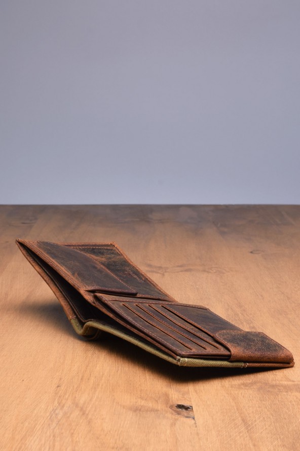 Portefeuille en cuir Lupel intérieur - Marron