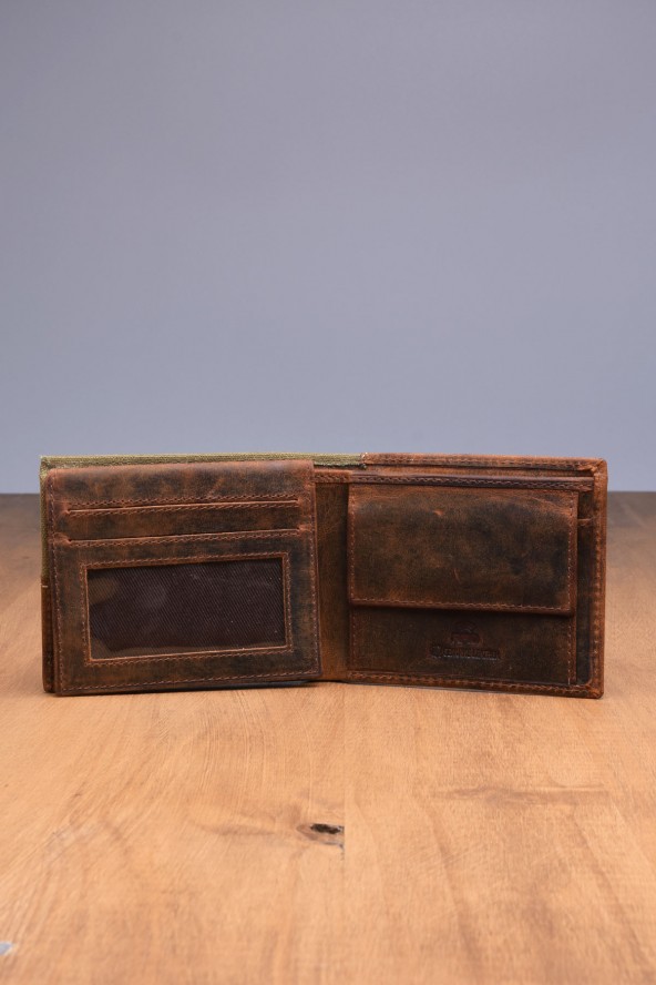 Portefeuille en cuir Lupel intérieur - Marron