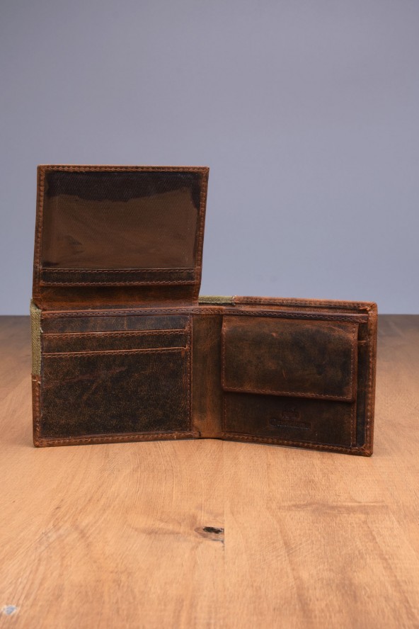 Portefeuille en cuir Lupel intérieur - Marron