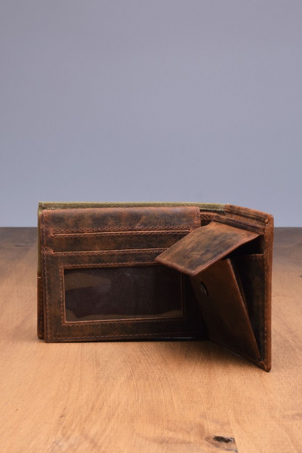 Portefeuille en cuir Lupel intérieur - Marron