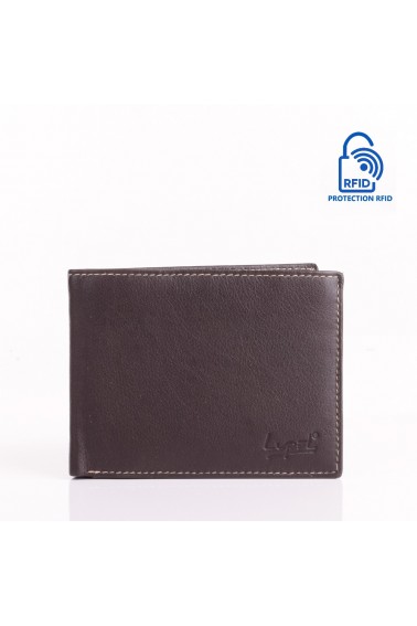 Portefeuille en cuir Lupel - Marron