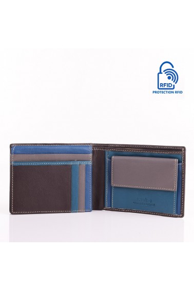 Portefeuille en cuir Lupel intérieur - Marron