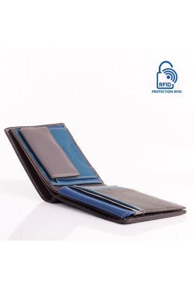 Portefeuille en cuir Lupel intérieur - Marron